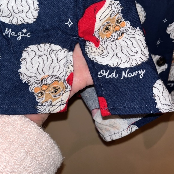 Old Navy ladies size XXL Petite navy blue flannel pajama set NWT’s. Santa theme - Picture 8 of 13